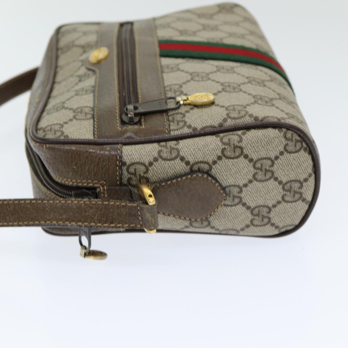 GUCCI GG Supreme Web Sherry Line Shoulder Bag PVC Beige 904 02 004 83660