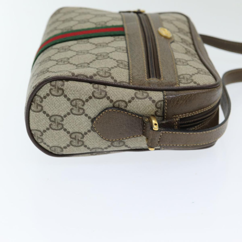 GUCCI GG Supreme Web Sherry Line Shoulder Bag PVC Beige 904 02 004 83660
