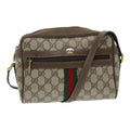 GUCCI GG Supreme Web Sherry Line Shoulder Bag PVC Beige 63 02 004 83661