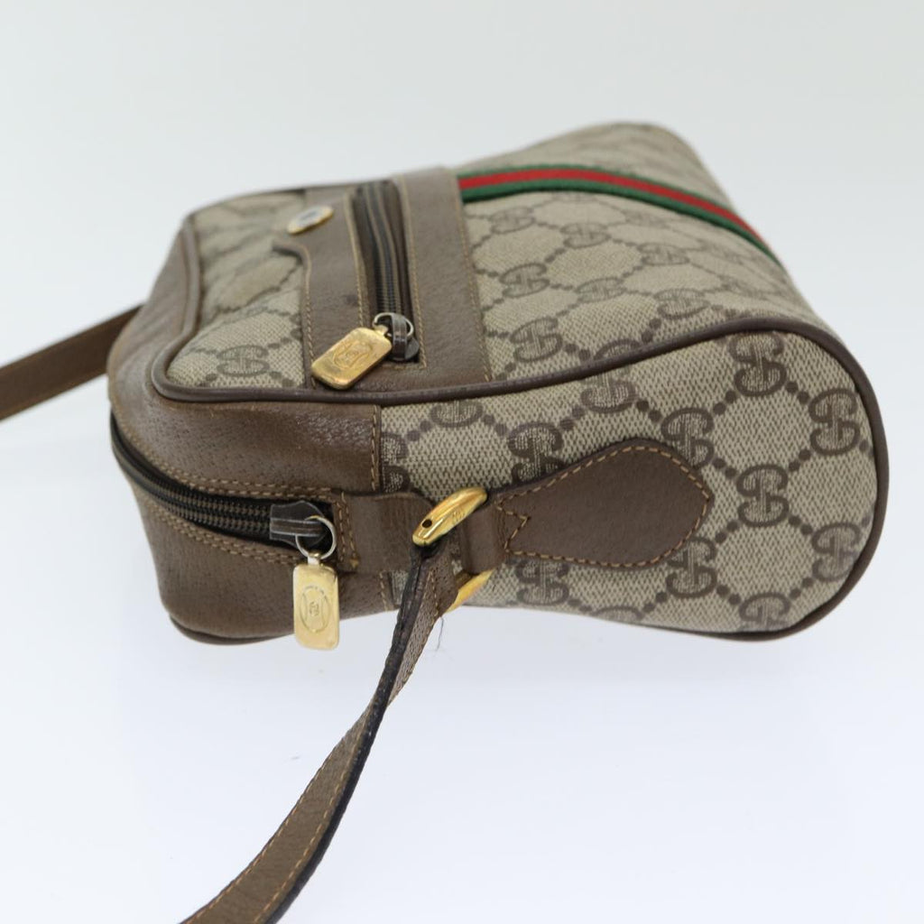 GUCCI GG Supreme Web Sherry Line Shoulder Bag PVC Beige 63 02 004 83661