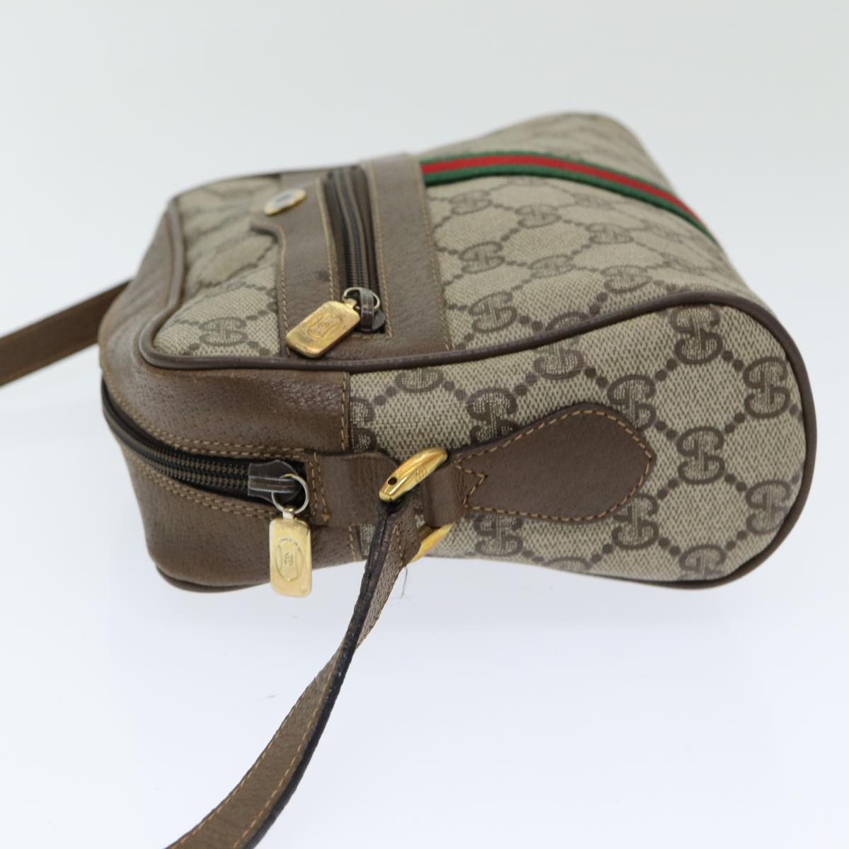 GUCCI GG Supreme Web Sherry Line Shoulder Bag PVC Beige 63 02 004 83661
