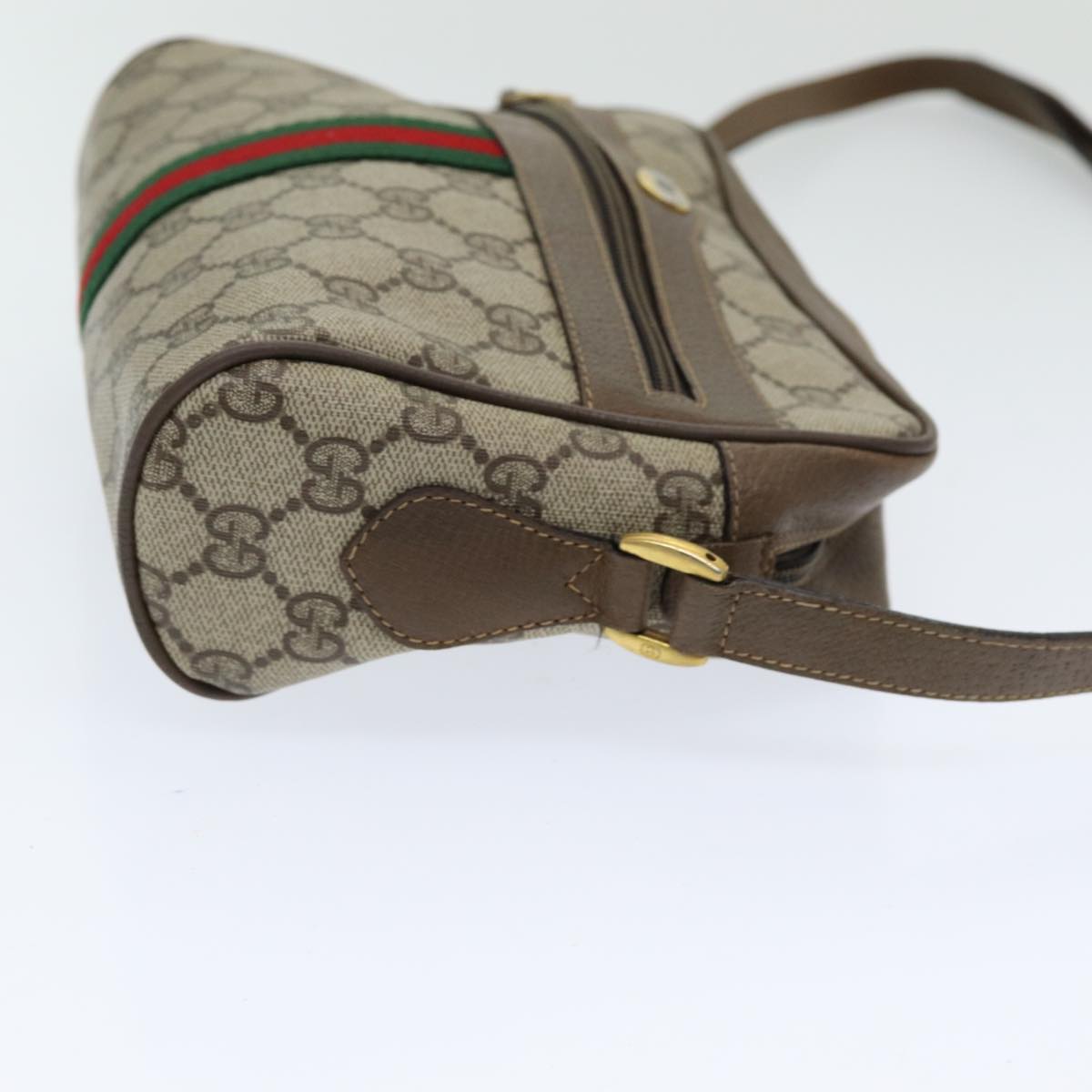 GUCCI GG Supreme Web Sherry Line Shoulder Bag PVC Beige 63 02 004 83661