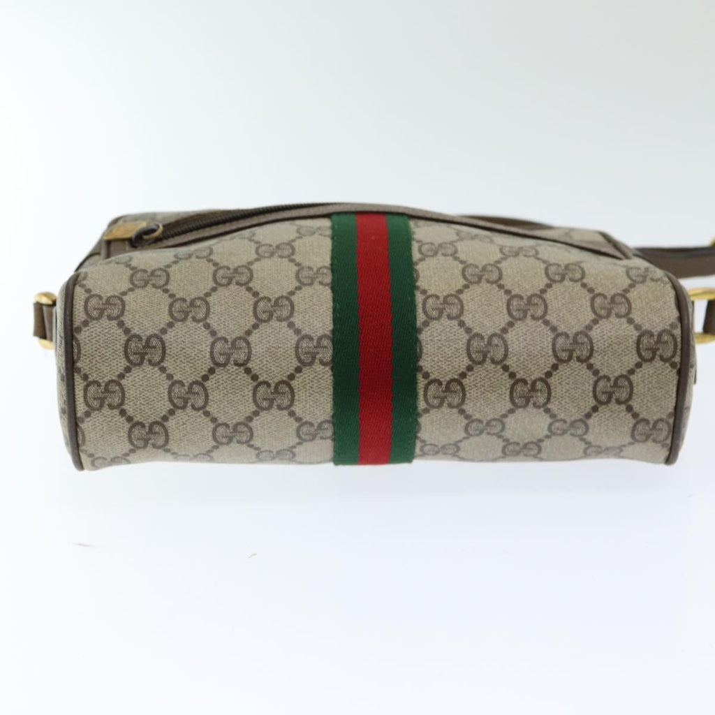 GUCCI GG Supreme Web Sherry Line Shoulder Bag PVC Beige 63 02 004 83661