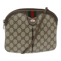 GUCCI GG Supreme Web Sherry Line Shoulder Bag PVC Beige 904 02 047 83663