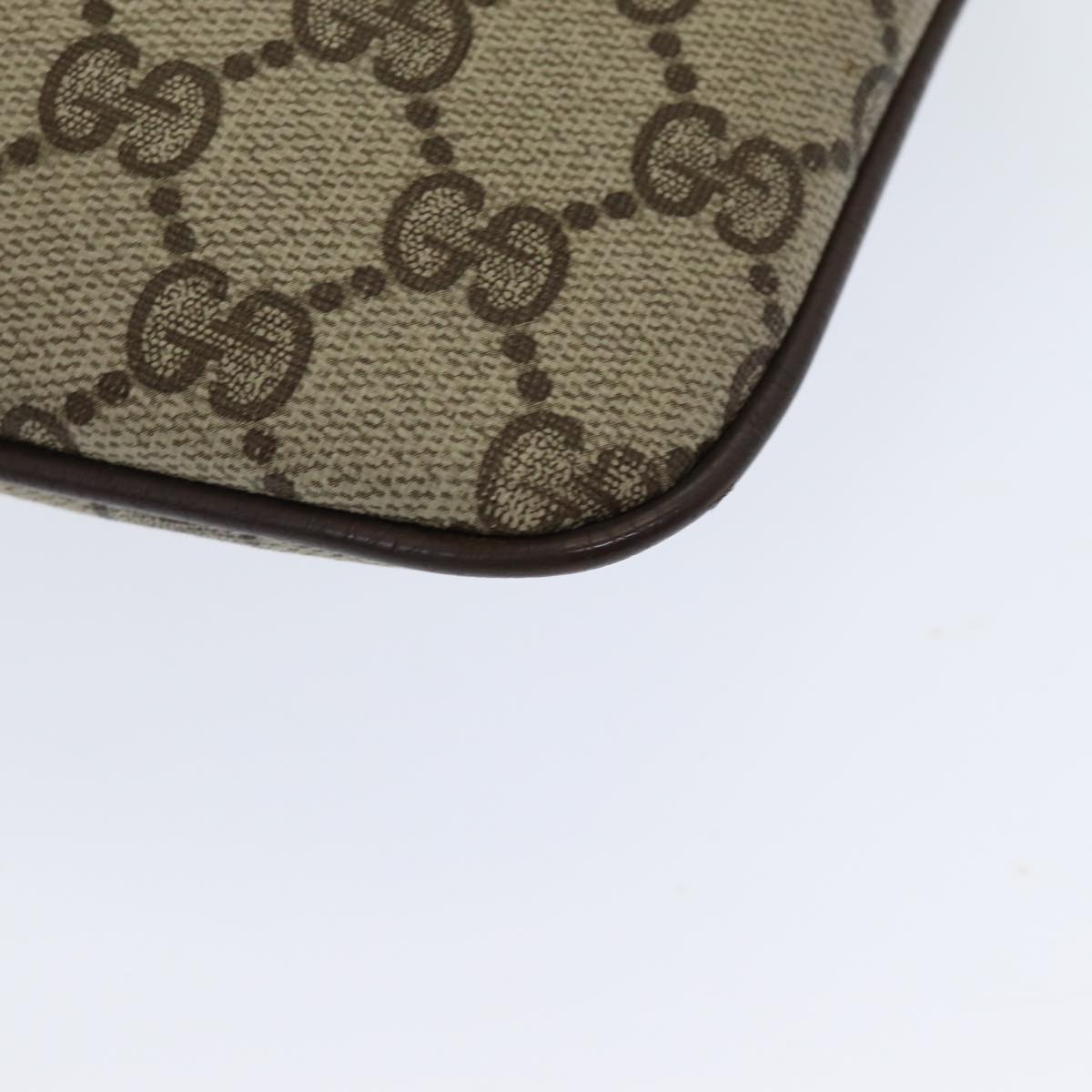 GUCCI GG Supreme Web Sherry Line Shoulder Bag PVC Beige 904 02 047 83663