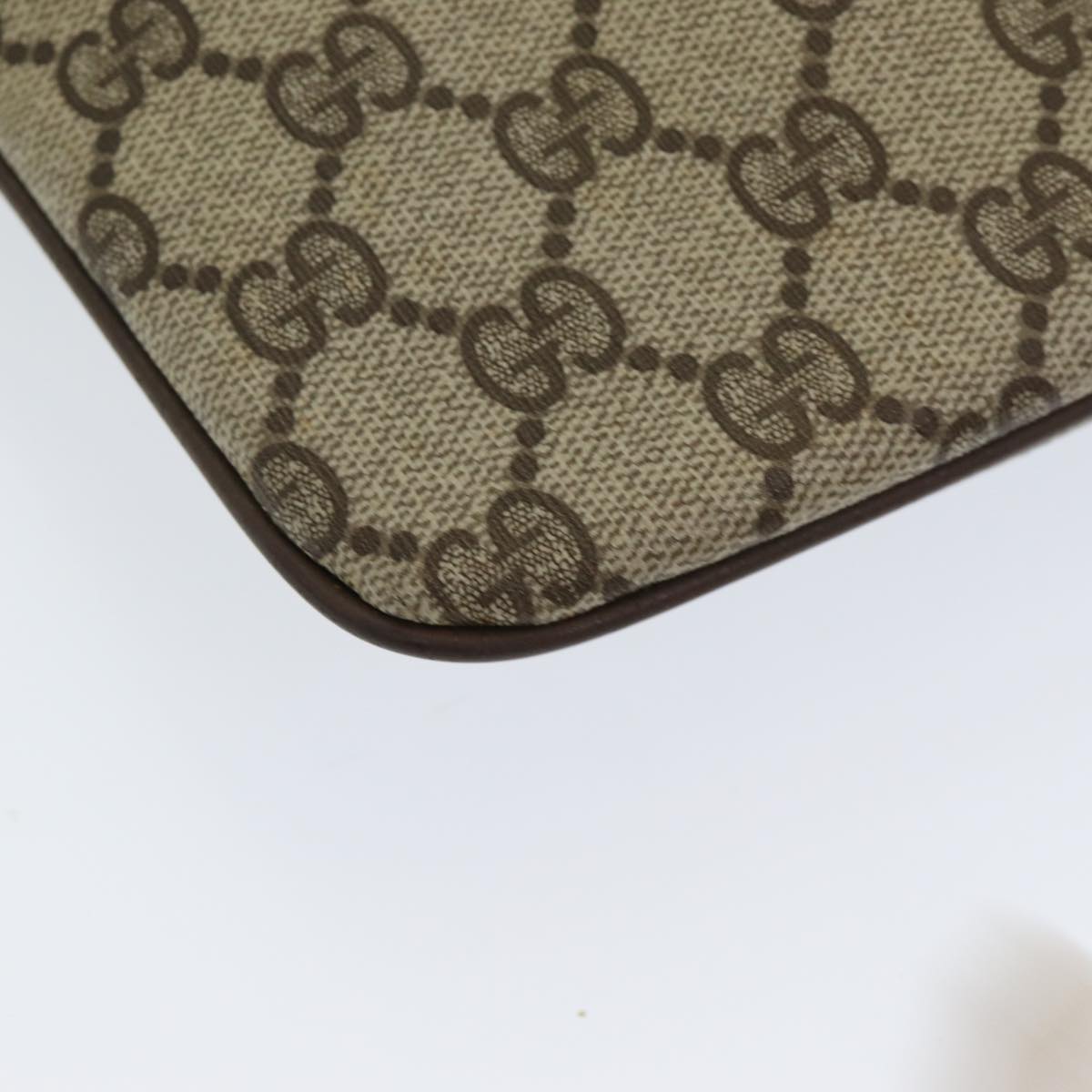 GUCCI GG Supreme Web Sherry Line Shoulder Bag PVC Beige 904 02 047 83664