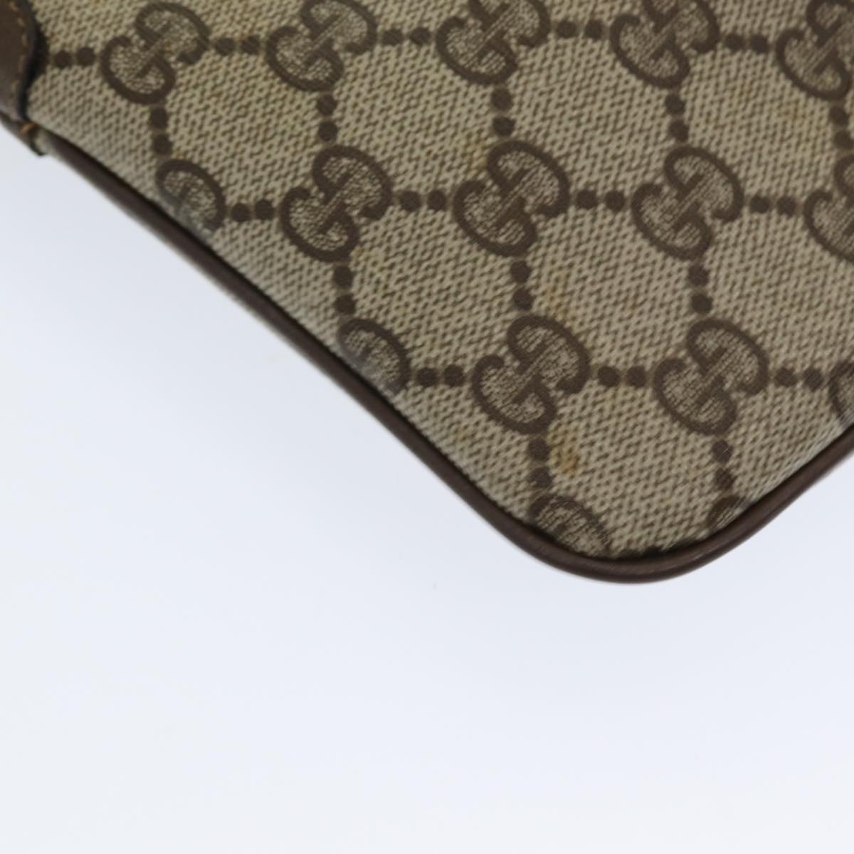 GUCCI GG Supreme Web Sherry Line Shoulder Bag PVC Beige 904 02 047 83664