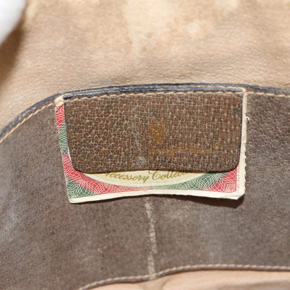 GUCCI GG Supreme Web Sherry Line Shoulder Bag PVC Beige 904 02 047 83664