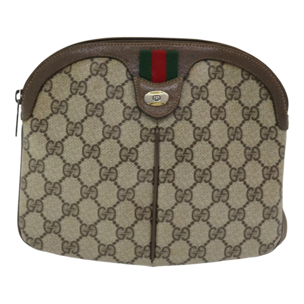 GUCCI GG Supreme Web Sherry Line Shoulder Bag PVC Beige 904 02 047 83664