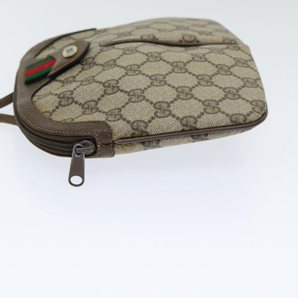 GUCCI GG Supreme Web Sherry Line Shoulder Bag PVC Beige 904 02 047 83664