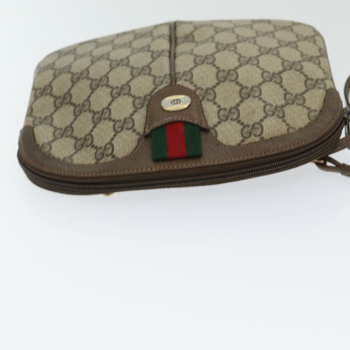 GUCCI GG Supreme Web Sherry Line Shoulder Bag PVC Beige 904 02 047 83664