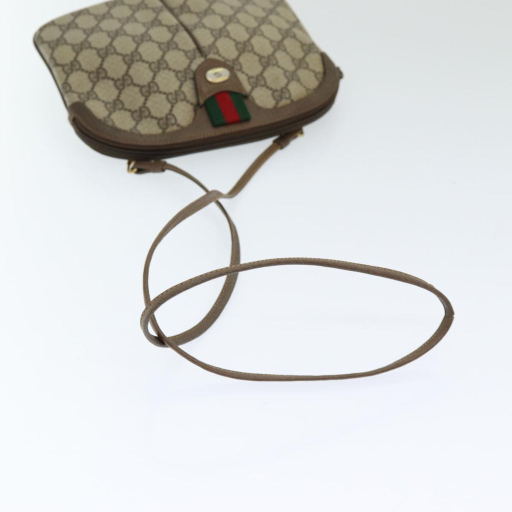 GUCCI GG Supreme Web Sherry Line Shoulder Bag PVC Beige 904 02 047 83664