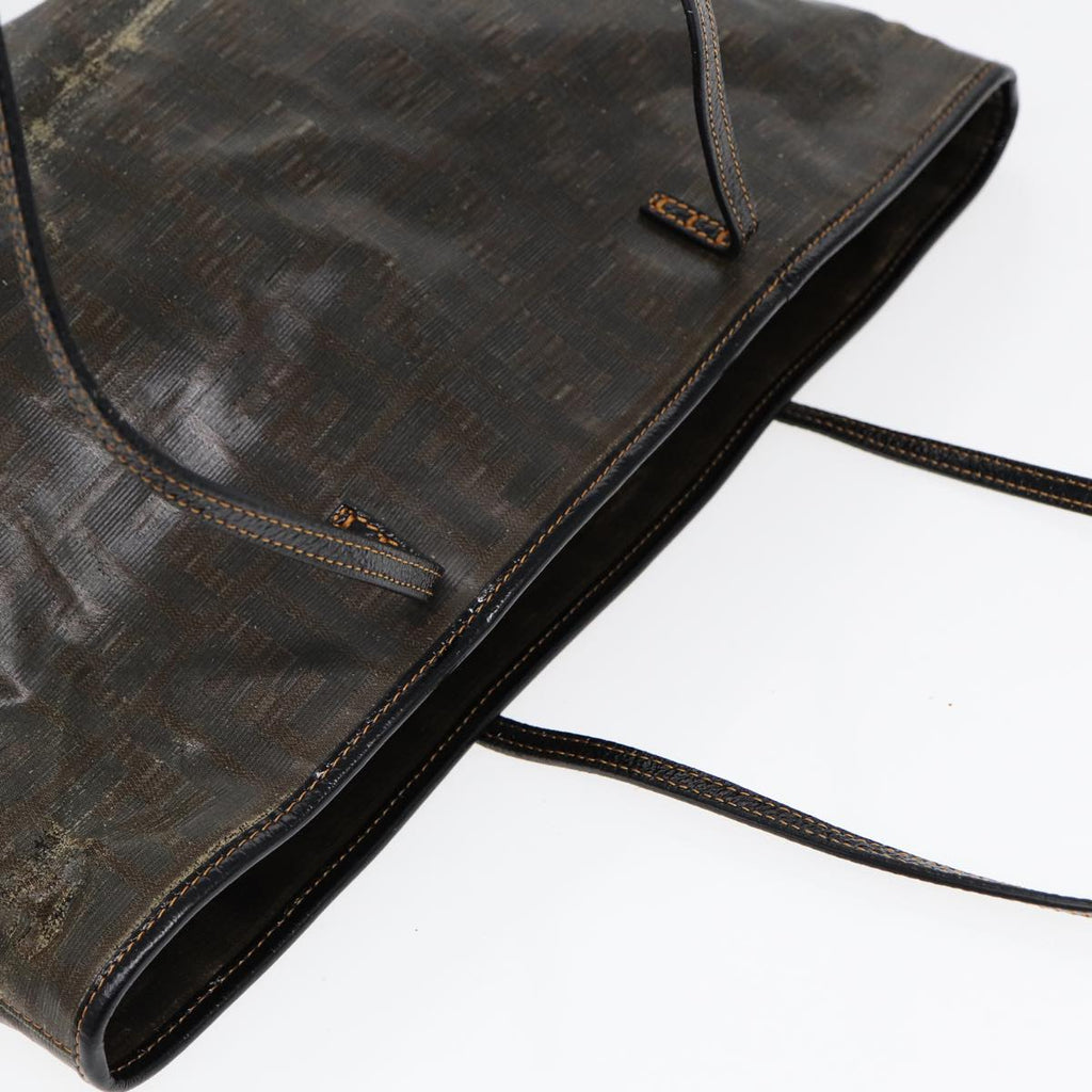 FENDI Zucca Canvas Tote Bag Brown Black 83688