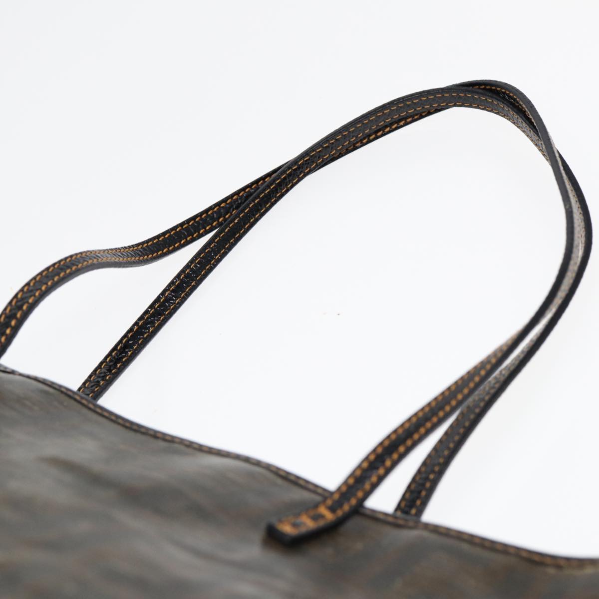 FENDI Zucca Canvas Tote Bag Brown Black 83688