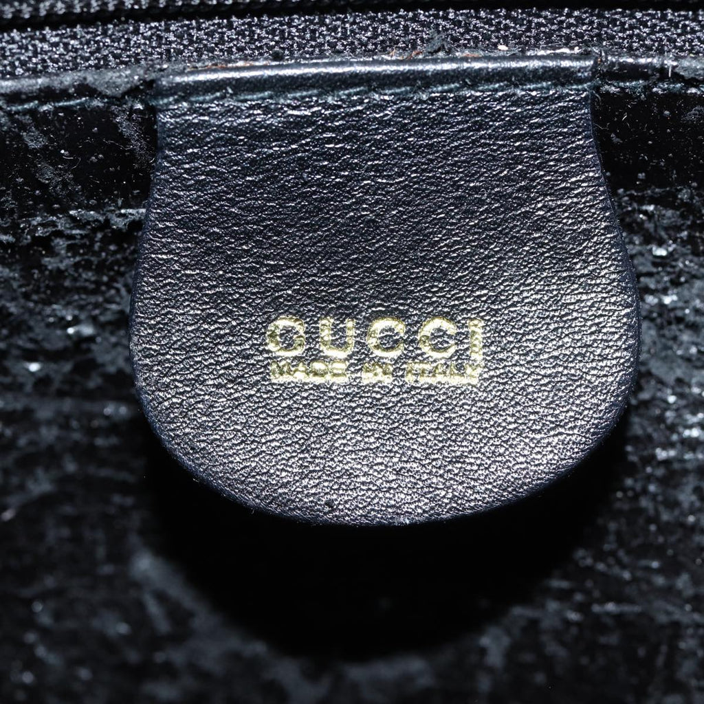 GUCCI Bamboo Hand Bag Leather 2way Black 002 123 0322 83701
