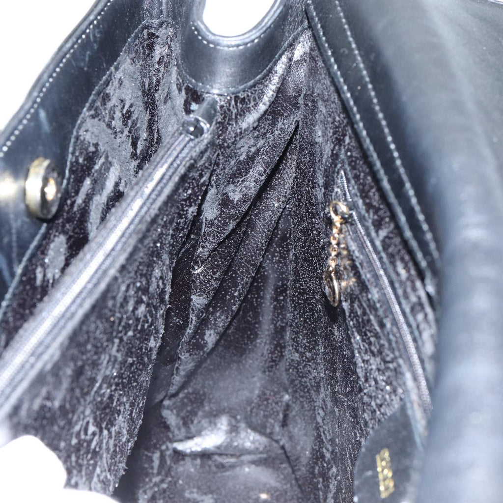 GUCCI Bamboo Hand Bag Leather 2way Black 002 123 0322 83701
