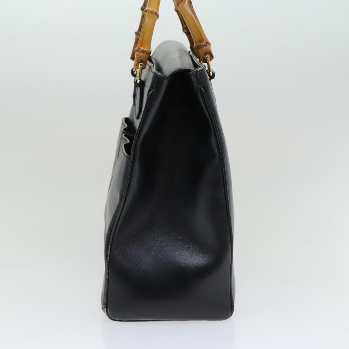 GUCCI Bamboo Hand Bag Leather 2way Black 002 123 0322 83701