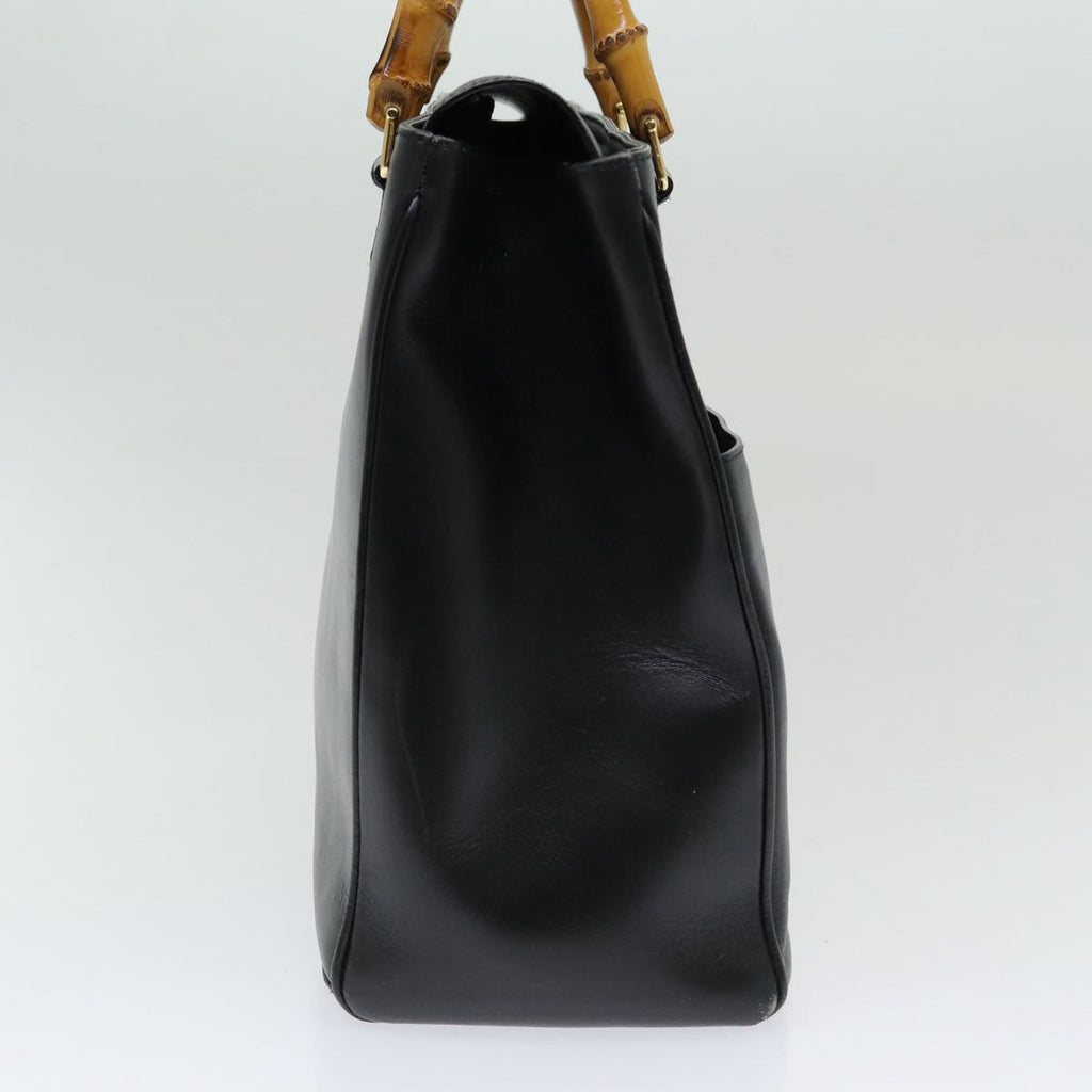 GUCCI Bamboo Hand Bag Leather 2way Black 002 123 0322 83701