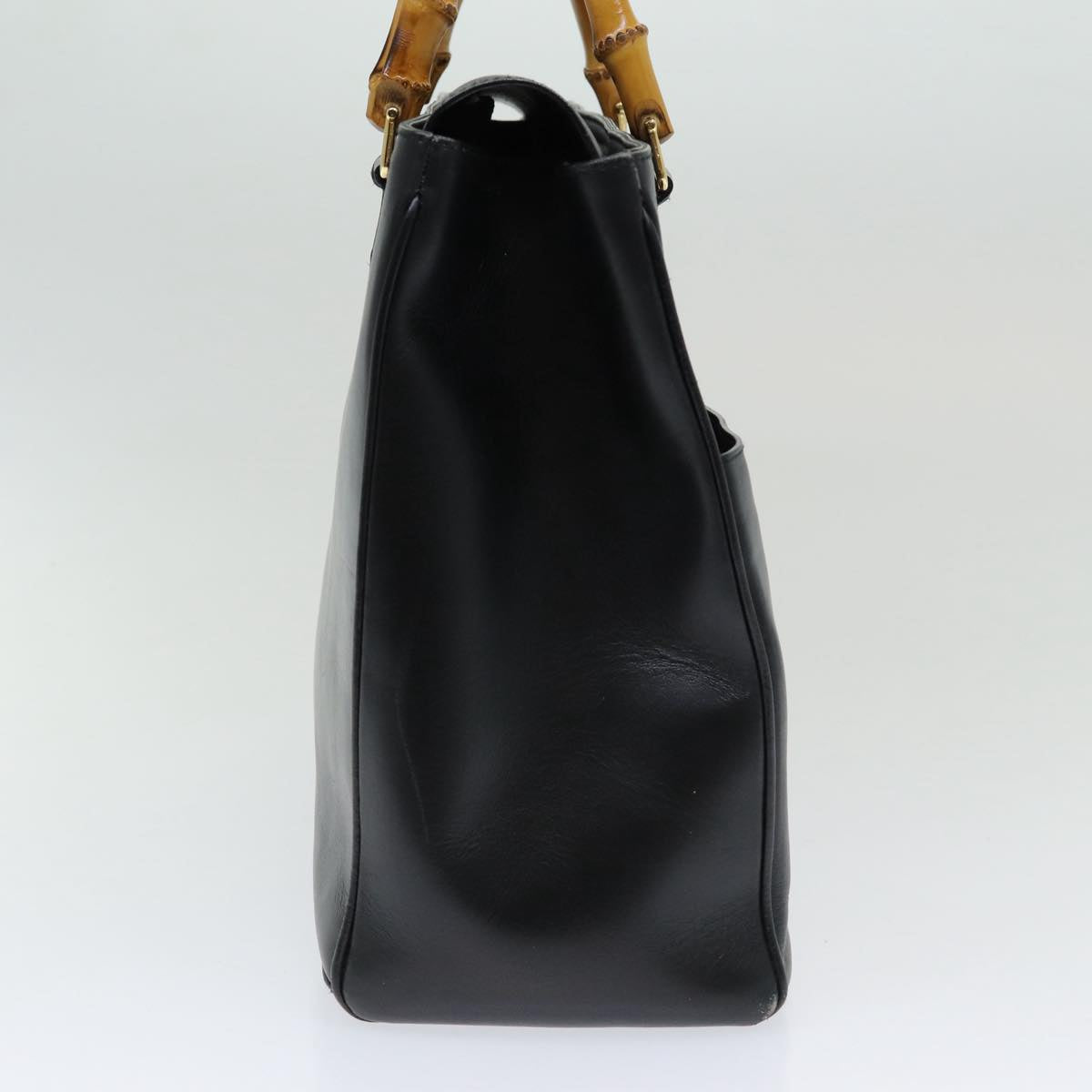 GUCCI Bamboo Hand Bag Leather 2way Black 002 123 0322 83701