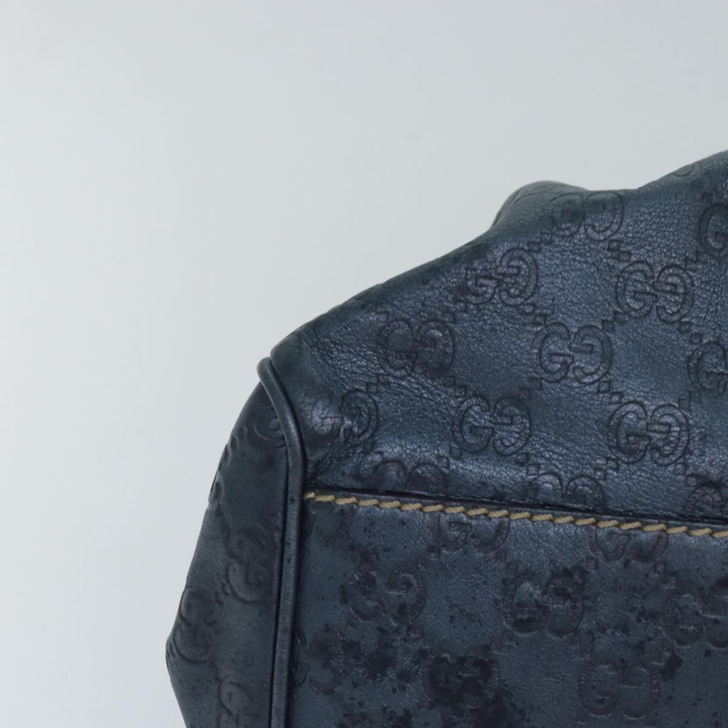 GUCCI GG Canvas Tote Bag Guccissima Leather Blue 211944 83703