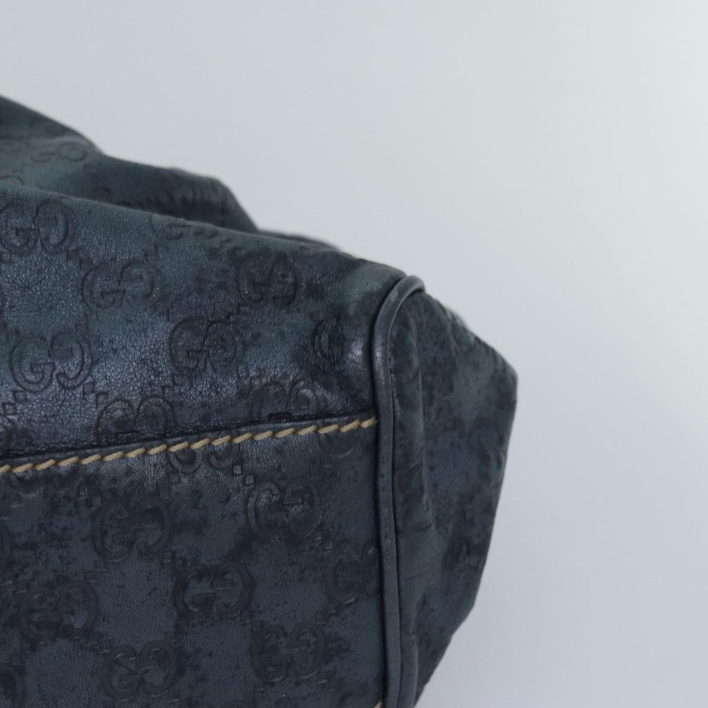 GUCCI GG Canvas Tote Bag Guccissima Leather Blue 211944 83703