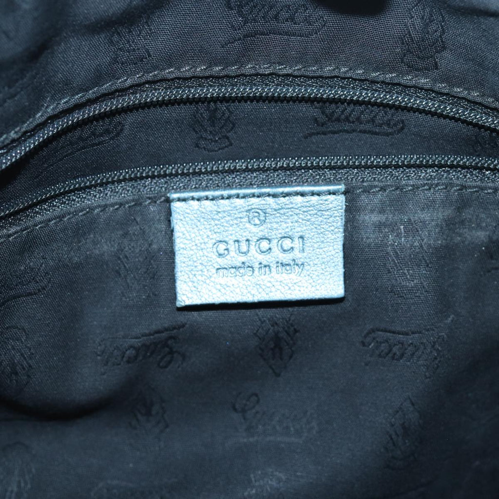 GUCCI GG Canvas Tote Bag Guccissima Leather Blue 211944 83703