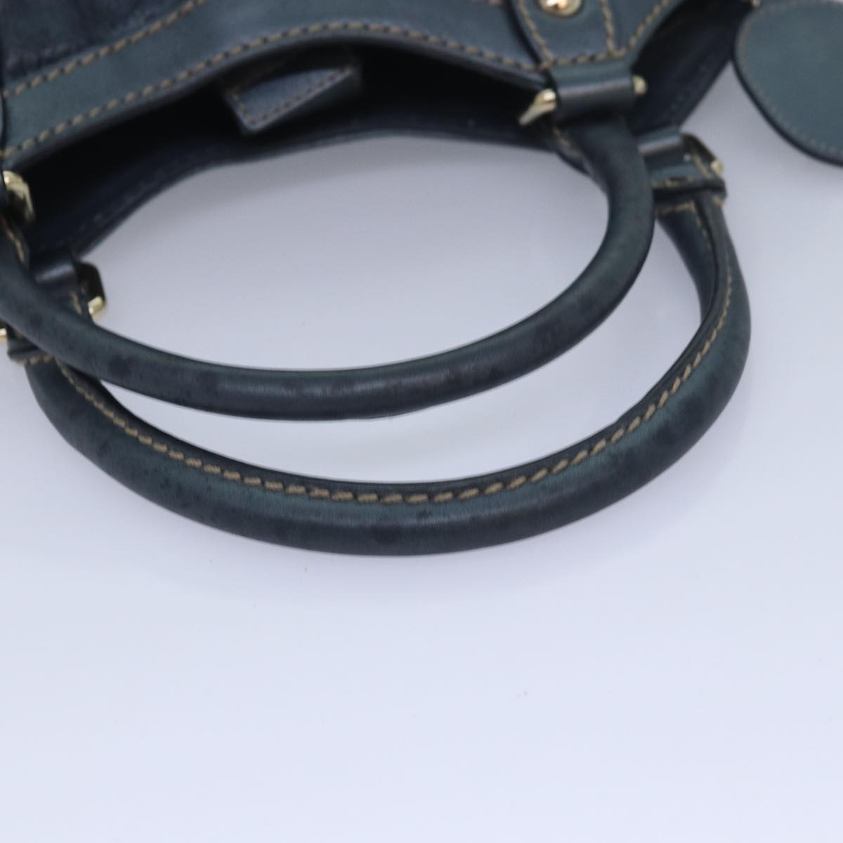 GUCCI GG Canvas Tote Bag Guccissima Leather Blue 211944 83703