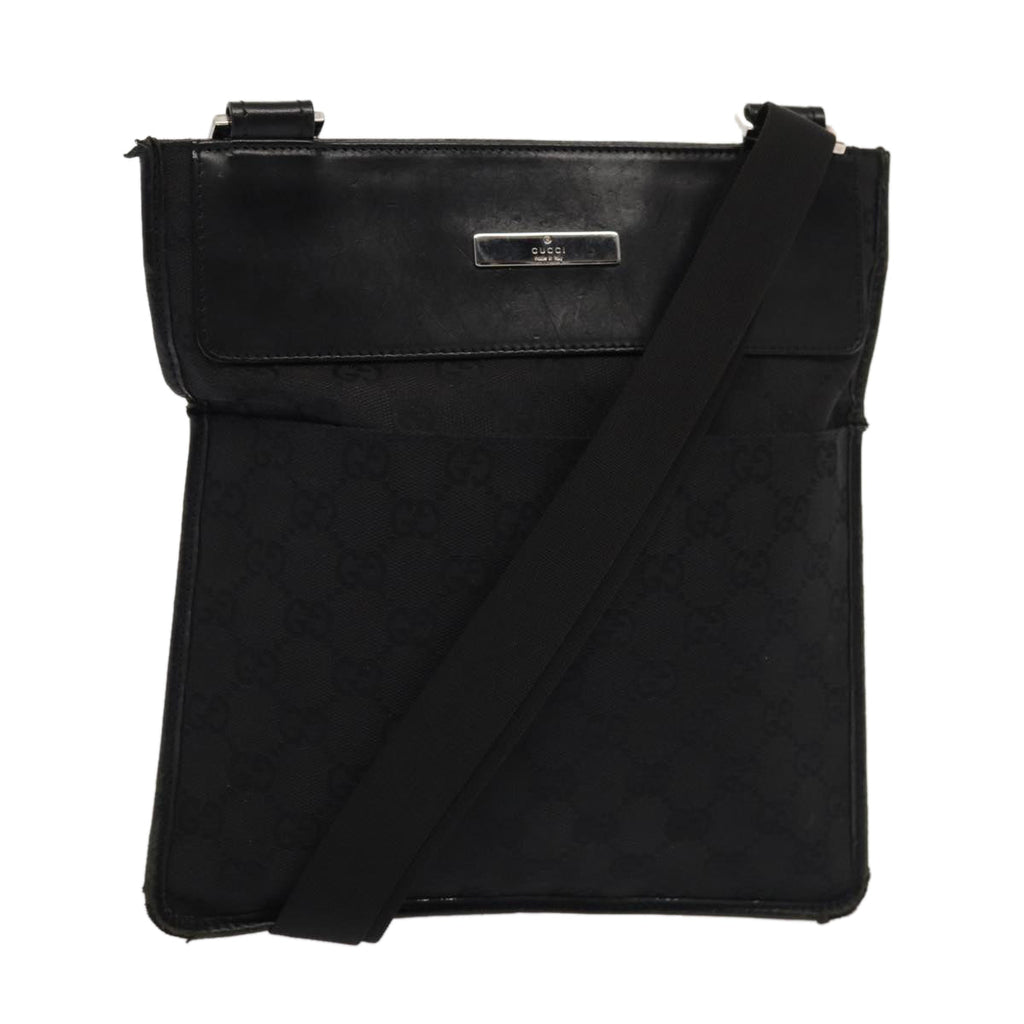 GUCCI GG Canvas Shoulder Bag Black 27639 200047 83704