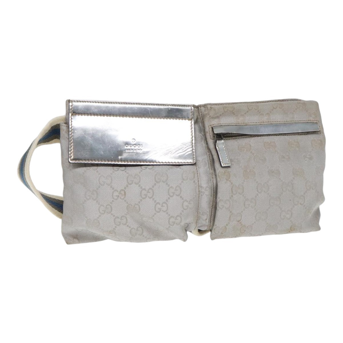 GUCCI GG Canvas Waist bag Silver 28566 83709