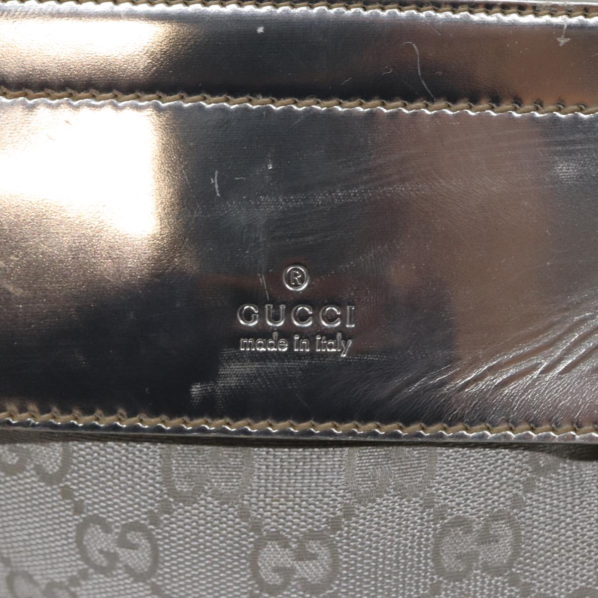 GUCCI GG Canvas Waist bag Silver 28566 83709