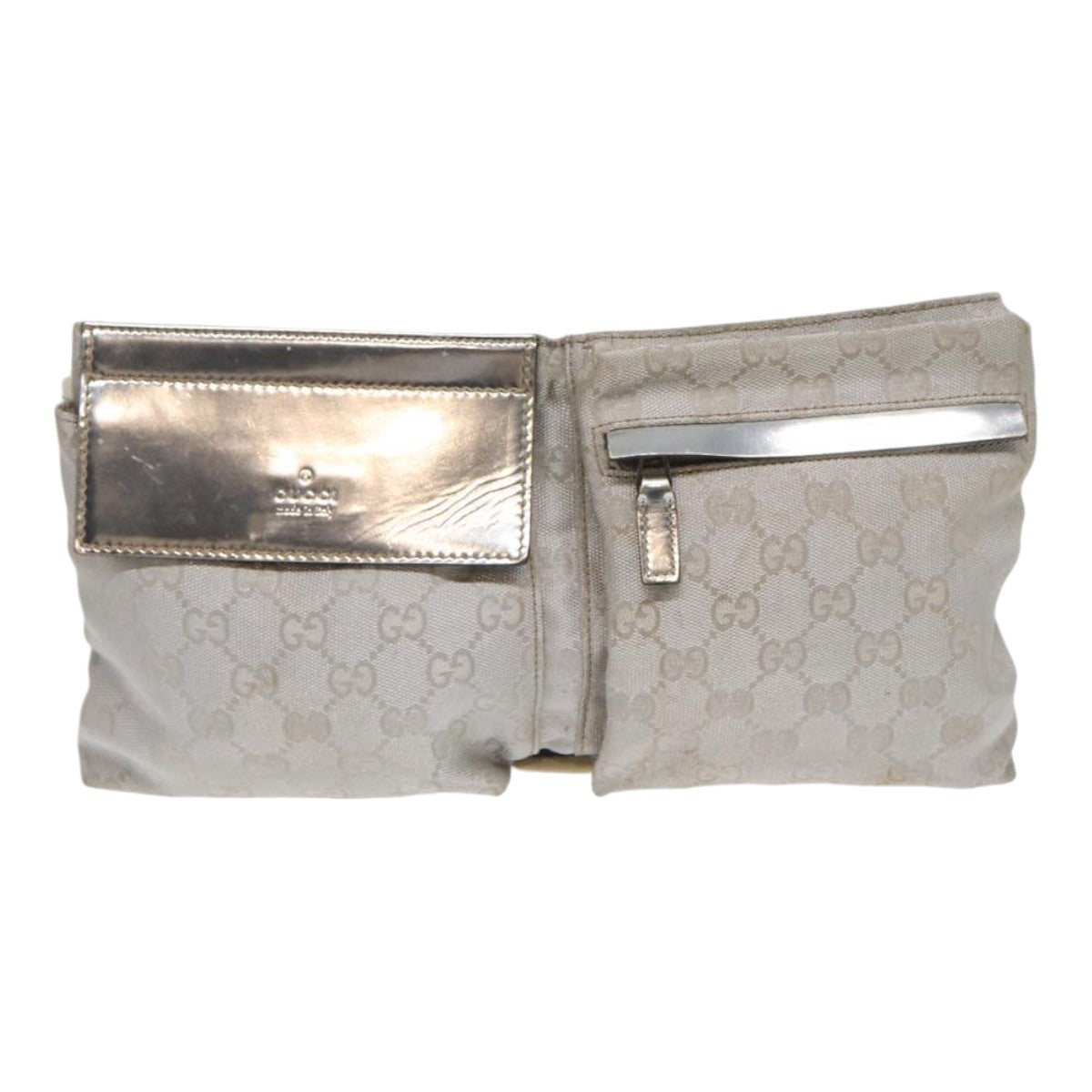 GUCCI GG Canvas Waist bag Silver 28566 83709