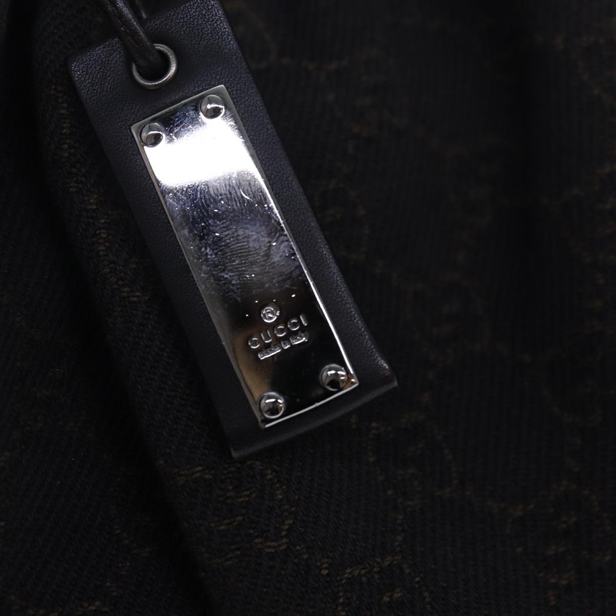 GUCCI GG Canvas Hand Bag Black 76554 83713