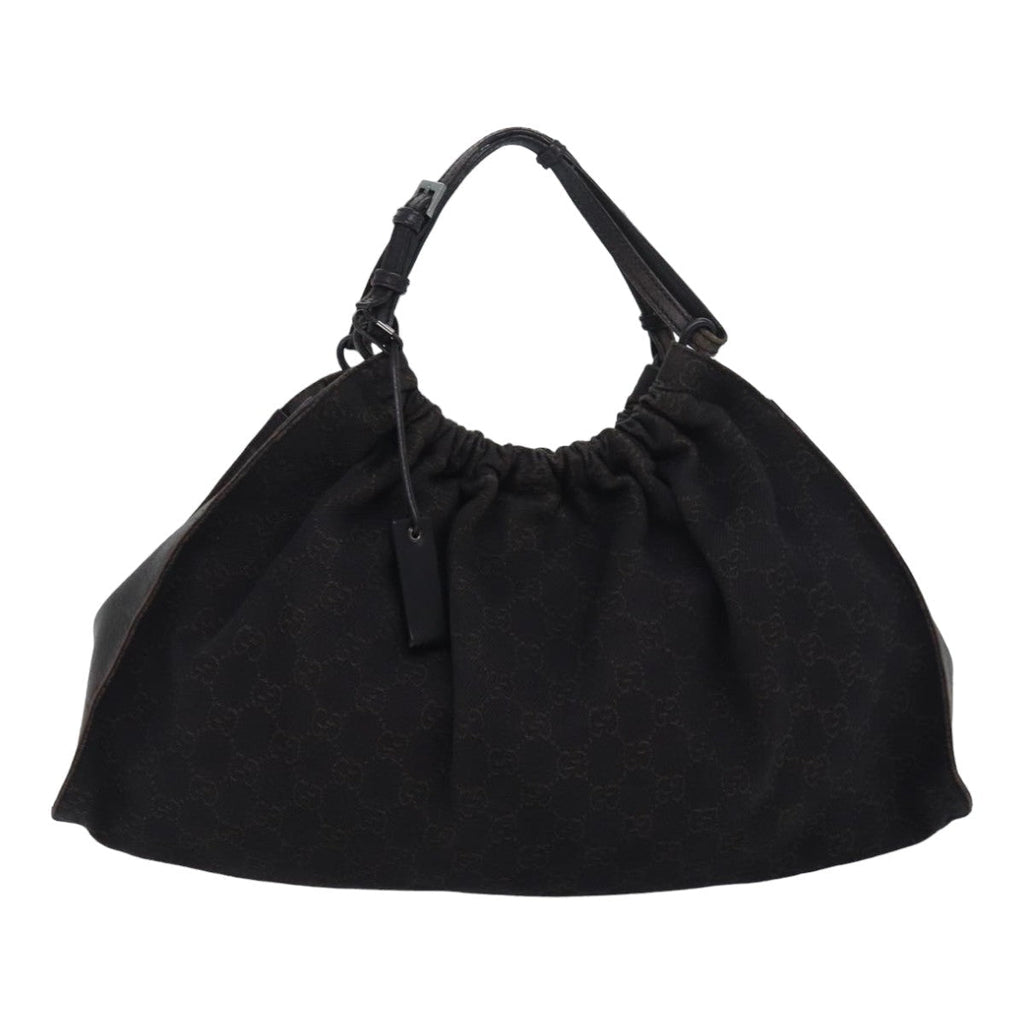 GUCCI GG Canvas Hand Bag Black 76554 83713