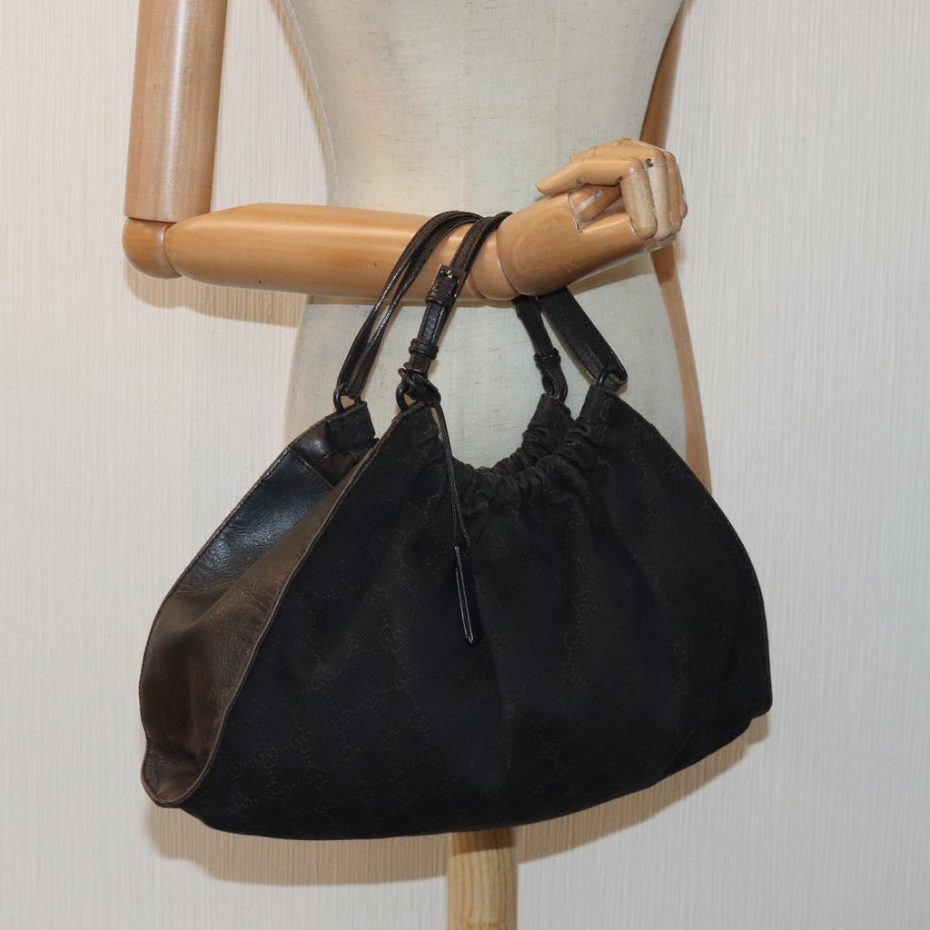 GUCCI GG Canvas Hand Bag Black 76554 83713