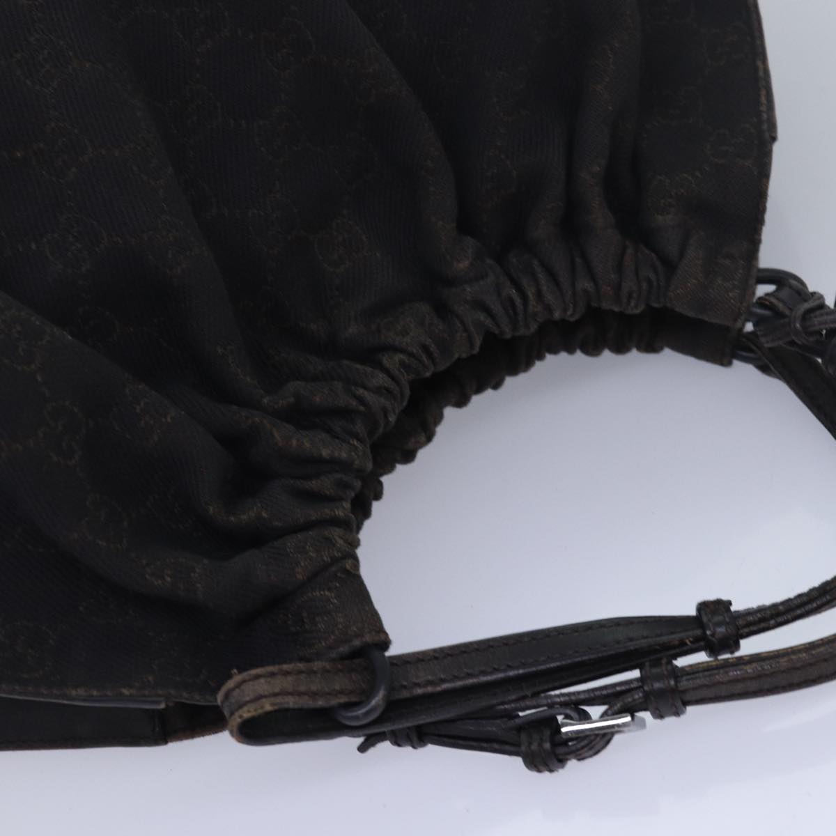 GUCCI GG Canvas Hand Bag Black 76554 83713