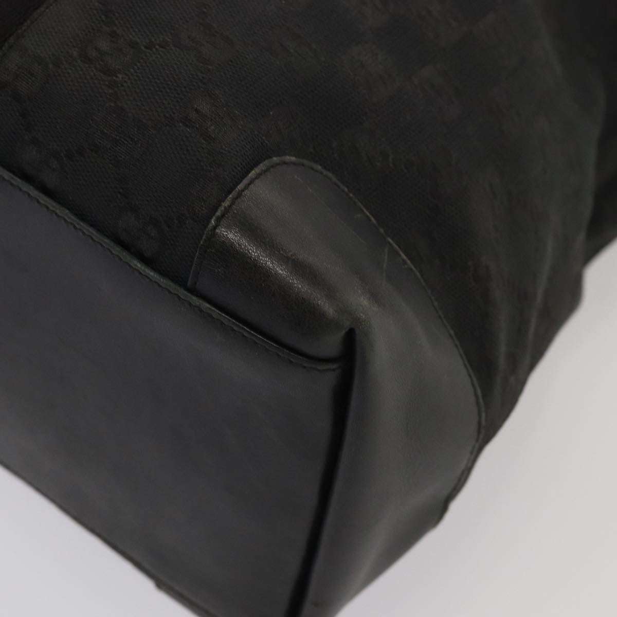 GUCCI GG Canvas Tote Bag Black White 002 1093 83718