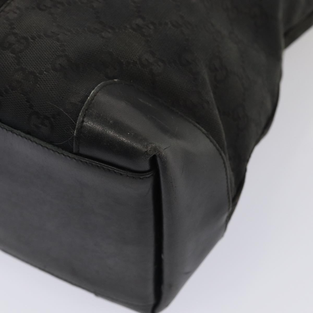 GUCCI GG Canvas Tote Bag Black White 002 1093 83718