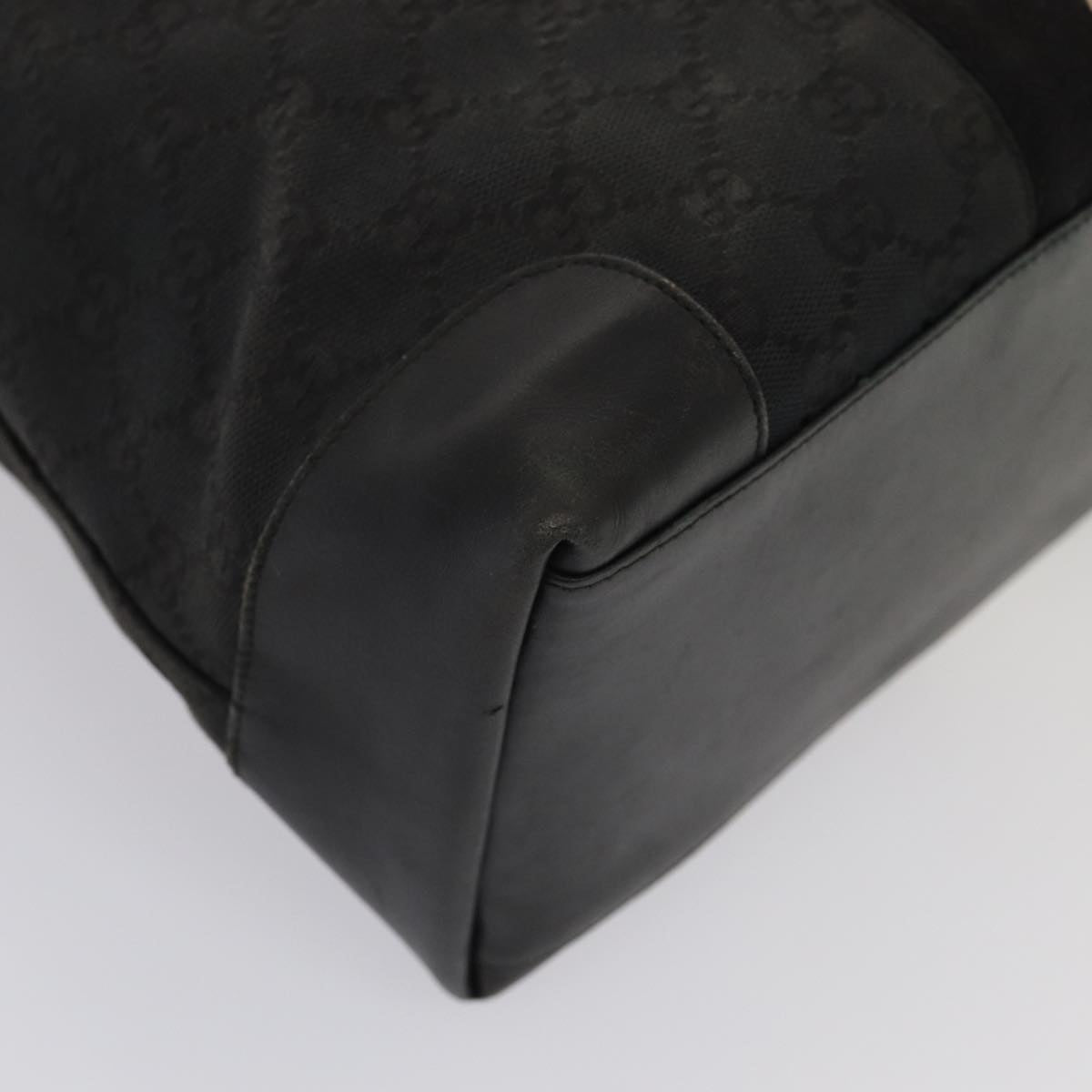GUCCI GG Canvas Tote Bag Black White 002 1093 83718