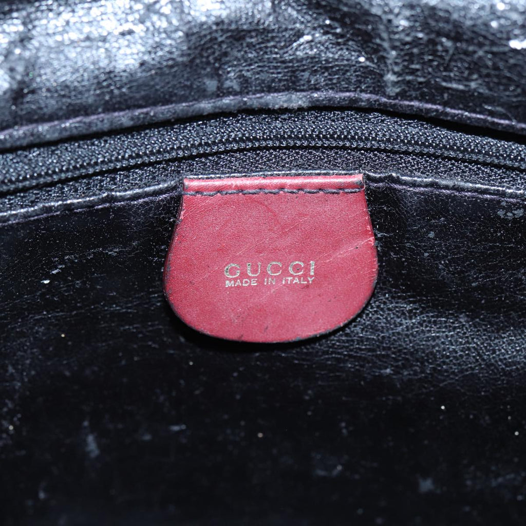 GUCCI Bamboo Hand Bag Suede 2way Red 001 1638 83719