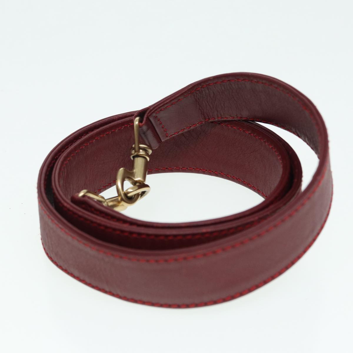 GUCCI Bamboo Hand Bag Suede 2way Red 001 1638 83719