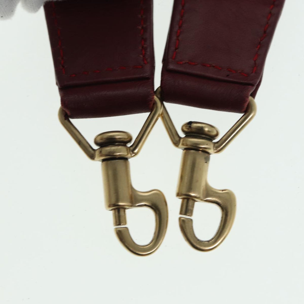GUCCI Bamboo Hand Bag Suede 2way Red 001 1638 83719