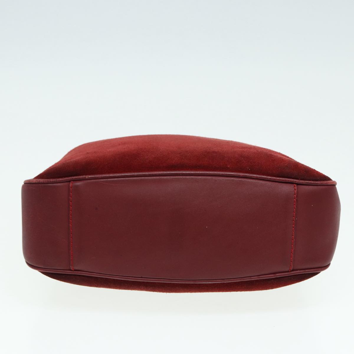 GUCCI Bamboo Hand Bag Suede 2way Red 001 1638 83719