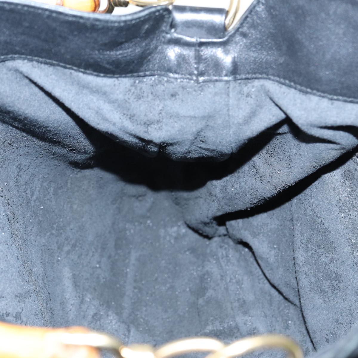 GUCCI Bamboo Hand Bag Leather Black 001 1577 200047 83720