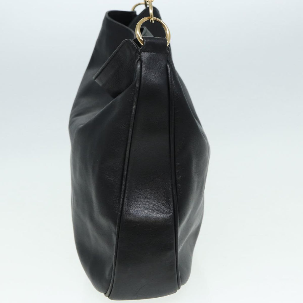 GUCCI Bamboo Hand Bag Leather Black 001 1577 200047 83720