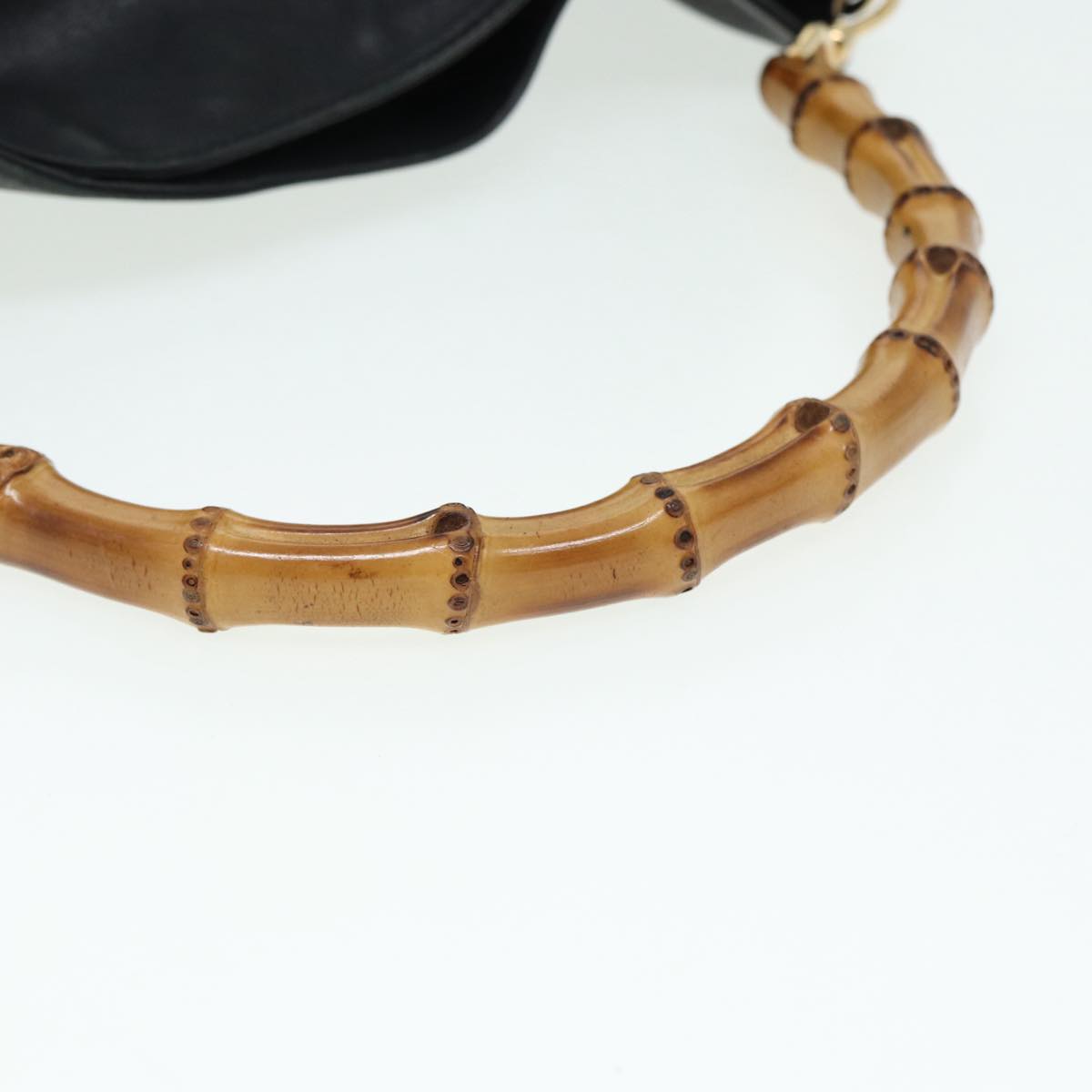 GUCCI Bamboo Hand Bag Leather Black 001 1577 200047 83720