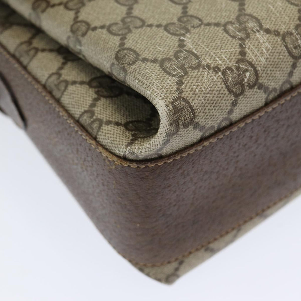 GUCCI GG Supreme Web Sherry Line Shoulder Bag PVC Beige 83722