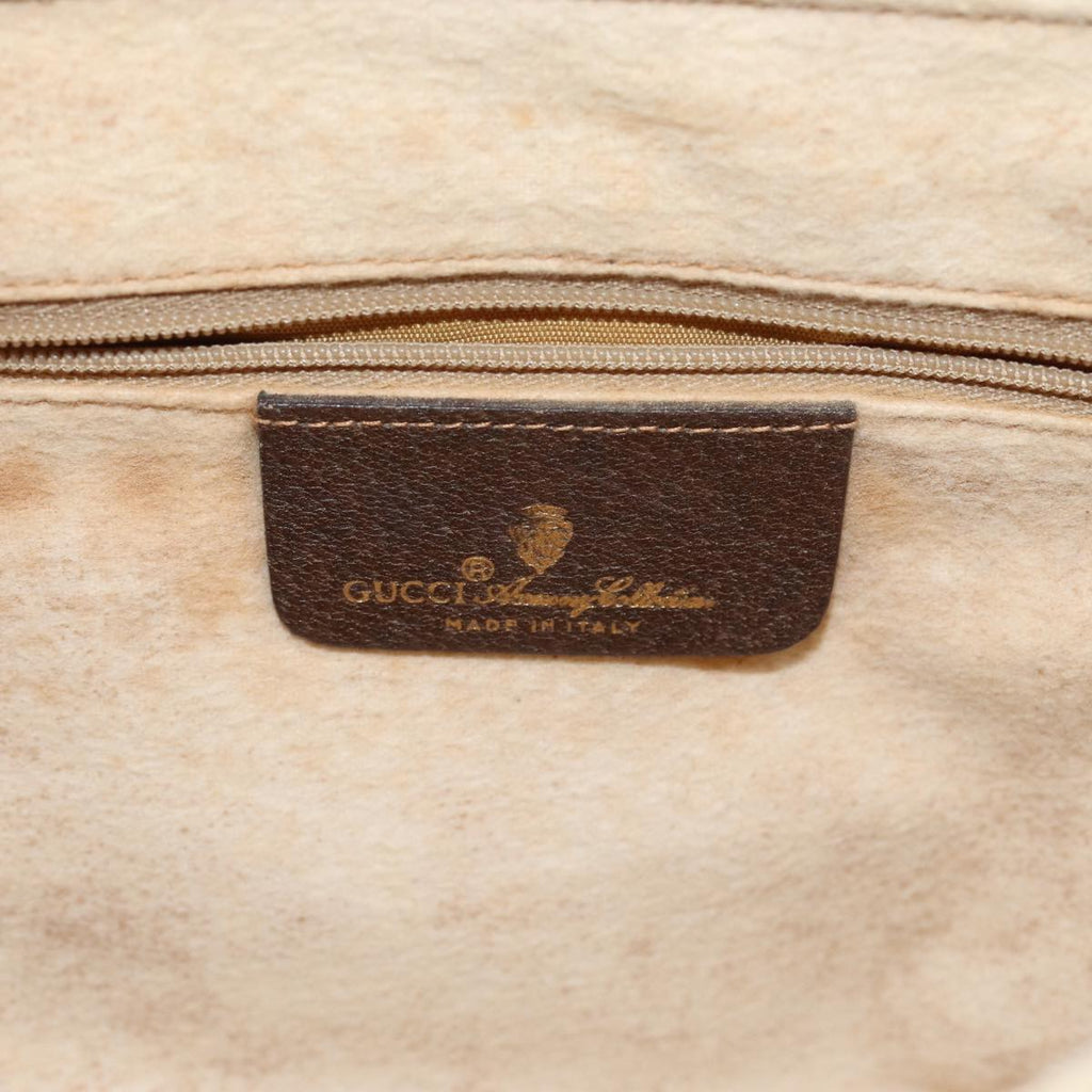 GUCCI GG Supreme Web Sherry Line Shoulder Bag PVC Beige 83722