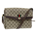 GUCCI GG Supreme Web Sherry Line Shoulder Bag PVC Beige 83722