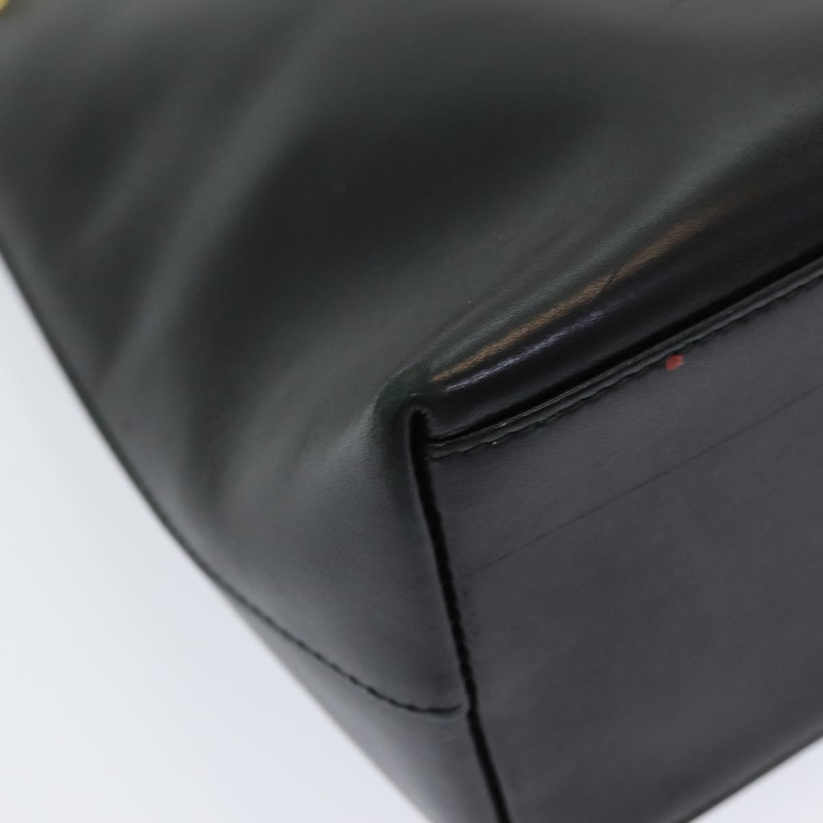 GUCCI Bamboo Hand Bag Leather Black 001 3008 000926 83723