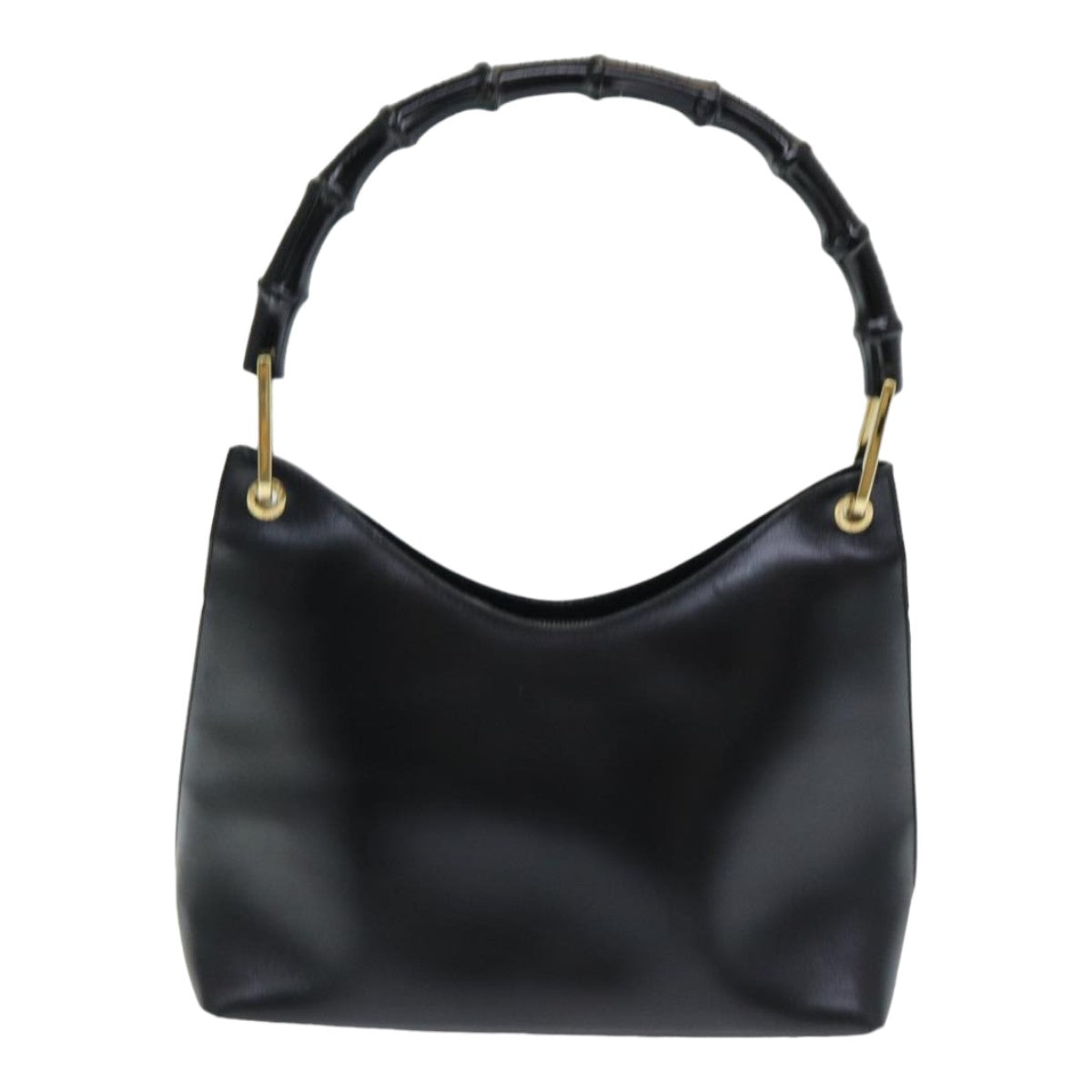 GUCCI Bamboo Hand Bag Leather Black 001 3008 000926 83723